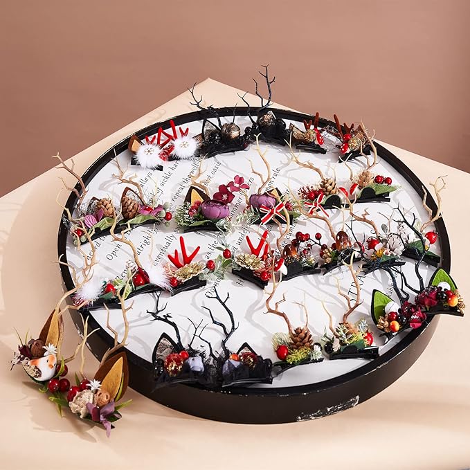TOECWEGR Christmas Reindeer Antlers Headband Hair Clips Hair Hoop Girl Holiday Beauty Headdress