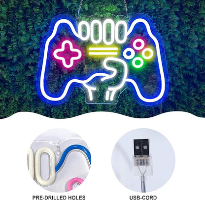 Gamer Neon Sign, Dimmable Gaming Neon Sign, Gaming lights For Wall Game room decor - Best Gamer Gifts for Boys, Kids