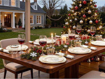 Nervure 350PCS Ivory Plastic Plates - Ivory Gold Plastic Dinnerware Sets for 50 Guests - 100 Gold Disposable Plates, 50 Pre Rolled Silverware Sets, 50 Cups Perfect for Wedding & Thanksgiving