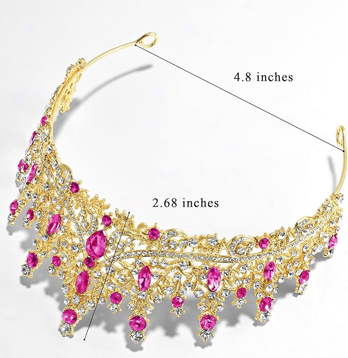 TAROSE Silver Tiaras for Women and Girls, Crystal Gold Crowns for Women, Hair Accessories for Bride/Halloween/Prom/Birthday