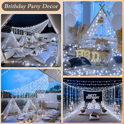 328FT 1000 LED Christmas Tree Lights, Bright Cool White Outdoor Christmas String Lights for House, Fairy Lights with 8 Modes, Waterproof & Durable Indoor Outdoor Decor, Timer Included