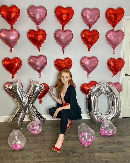 Red Heart Shaped balloons Pack of 10,18 Inch Love Valentine Balloons Pink Heart Romantic Balloons For Valentines Day Propose Marriage Wedding Bridal Shower Engagement Party Decorations