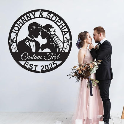 Personalized Home Decoration Metal Name Sign,Valentine's Day Wedding Gift for Couple | Engagement Gift | Bridal Shower Gift | Couples Gift