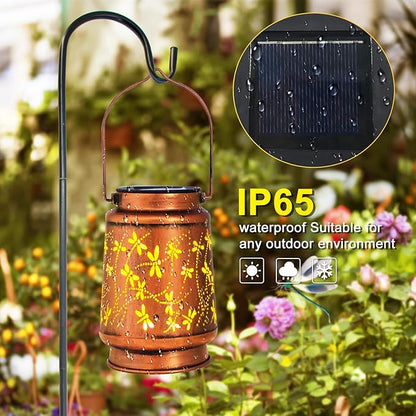 Christmas Gifts for Women, 4 Pack Dragonfly Birthday Gifts for Women Mom Grandma Solar Lanterns Outdoor Waterproof Garden Decor Hanging LED Decorative Light for Patio Yard Lawn Gardening Gifts