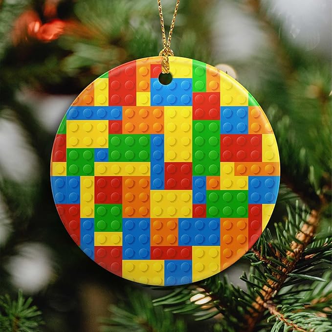 Toy Building Blocks Christmas Ornament 2025 Christmas Ornament Holidays Ornaments Christmas Tree Ornaments Accessories Navidad decoracion Xmas Toy Building Blocks Lovers Gifts for Indoor Outdoor Decor