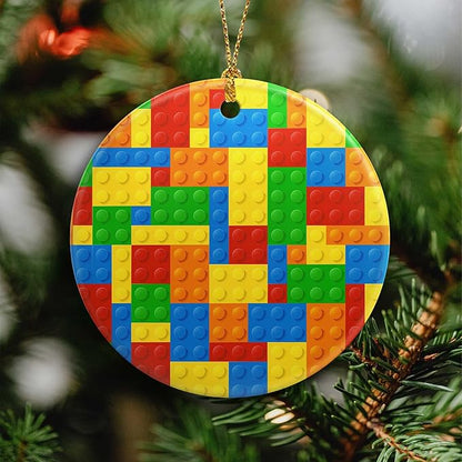 Toy Building Blocks Christmas Ornament 2025 Christmas Ornament Holidays Ornaments Christmas Tree Ornaments Accessories Navidad decoracion Xmas Toy Building Blocks Lovers Gifts for Indoor Outdoor Decor