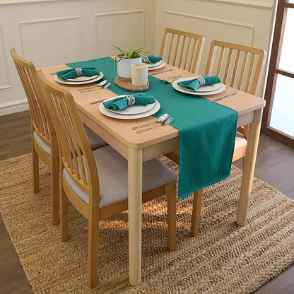 Encasa XO Emerald Cloth Napkins Set of 12, 17"x17" | Solid Color Cotton Dinner Napkins | Washable & Reusable Napkins for Dining Table Fall Decoration, Holiday & Christmas Festivals