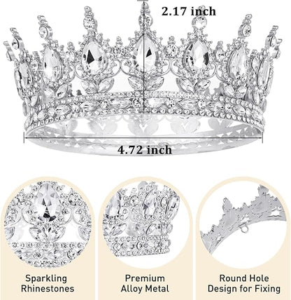 Gold Crown for Women, Crystal Queen Tiaras Headband Wedding Bridal Hair Accessories, Birthday Party Prom Cake Topper