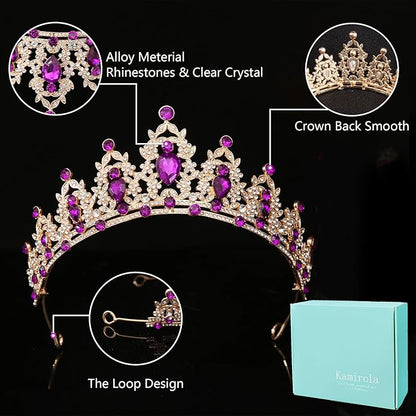Kamirola - Queen Crown and Tiaras Princess Crown for Women and Girls Crystal Headbands for Bridal, Princess for Wedding and Party（01）