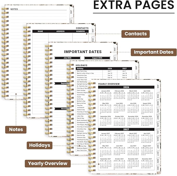 2026 Planner, Weekly and Monthly Planner for Women, Jan 2026 - Dec 2026 Pretty 2026 Calendar Planner with Monthly Tabs, Inner Pocket, Spiral Binding, Perfect for Office Home School - 6.3" x 8.5", Magical Forest