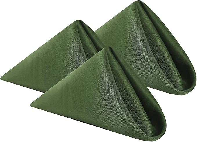 Cloth Napkins 20x20 inch Washable Polyester Dinner Napkins Soft Table Napkins for Wedding Party Dining Banquet(Willow,100PCS)