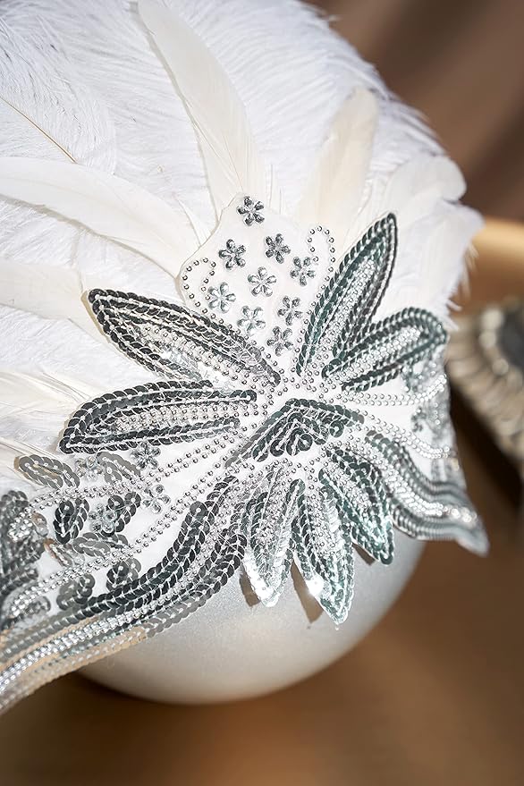 BABEYOND Carnival Feather Headpiece Showgirl Feather Pageant Headband 1920s Flapper Headband