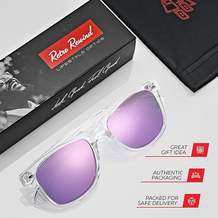 Retro Rewind Polarized Sunglasses for Men and Women - UV Protection Classic Sun Glasses