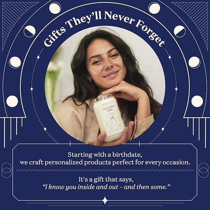 Birthdate Candles, May 17 - Taurus Zodiac Scented Candles Birthday Gift - Cedar, Sandalwood & Eucalyptus Scent - All-Natural Soy & Coconut Wax, 60-80 Hour Burn Time - Made in USA