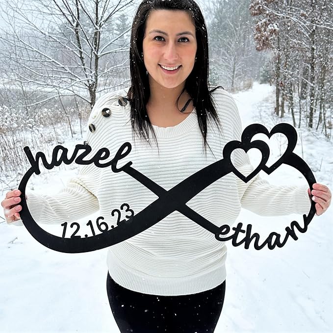 Metal Infinite Love Decor | Personalized Infinity Sign | Gifts for Her | Personalized Wedding Gift for Couple | Engagement Gift | Anniversary | Bridal Shower Gift | Couples Gift