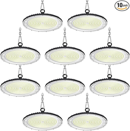 UFO LED High Bay Light:500W 50000LM LED Shop Light 6000-6500K Bay Lighting IP65 Waterproof for Barn/Garage/Commercial Warehouse(10 Pack)