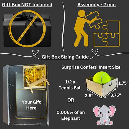 Razzle-Dazzle, Confetti Explosion Gift Box Insert 3pk Gold (DIY). Show Them How Much You Cherish Them With Our Exploding Surprise Confetti Add-On. (Gold: 3 Pack)