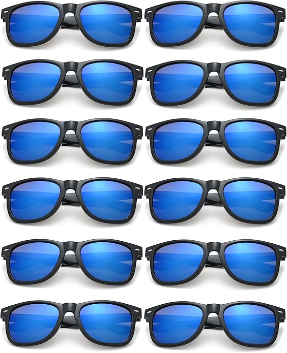 Eyegla 8/12/18 Pack Neon Sunglasses Bulk Colorful Multipack Party Sunglasses Retro Glasses Party Favor for Adult Men Women