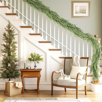 WBHome 2PCS Real Touch Pinus Garland for Christmas Holiday Seasonal Outdoor/Indoor Home Decor, 6FT Long