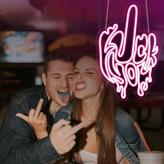 Finger Neon Sign, Neon Signs for Wall Decor Neon Pink LED Signs Room Neon Light Up Signs Home Decor for Bedroom Club Party Bar Shop USB Operated