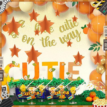 70 Pcs Orange Star Centerpieces for Party Birthday Fall Thanksgiving Decorations 3D Stars Table Decor 3 Sizes 8" 5" 3" Baby Bridal Shower Wedding Orange Friendsgiving Halloween Party Supplies