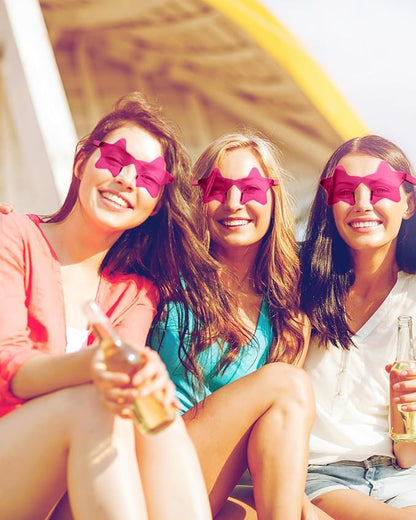 PLULON Star Sunglasses for Women Girls, Color Rimless Star Shaped Sunglasses Bulk for Adults Beach Birthday Swim Pool