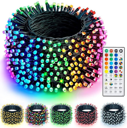 TW SHINE Color Changing Christmas Lights, 66 FT 200 LED Warm White and RGB Halloween Lights with Remote Waterproof, Outdoor String Lights for Indoor Xmas Tree Wedding Decorations