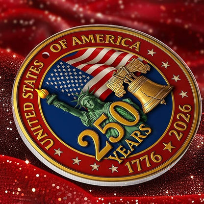 United States 250th Anniversary Ornament, 2D Acrylic 250th Anniversary USA Christmas Tree Ornament, 250 Patriotic American Christmas Ornaments, Gift for US Citizens, Patriotic Collectors (USA Pedal)