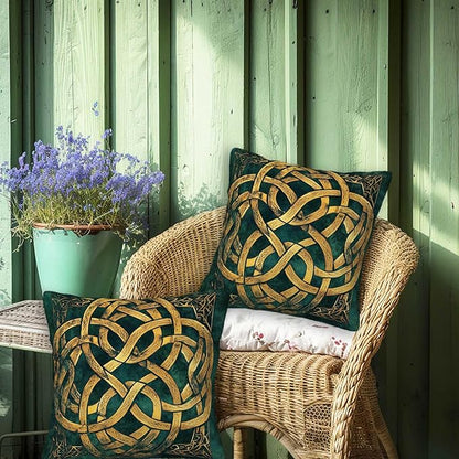 Celtic Knot Throw Pillow Cover 18x18 Set of 2, Cushion Case for Couch, Sofa, Bed Room and Living Room, Zipper Closure Pillow Cases, Abstract Decor for Home