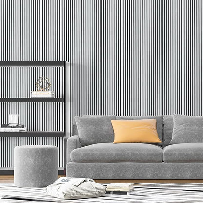 Art3d 4-Pack Glue-On Fine Bar Wainscoting Panel for Interior Wall Decor - 104 x 12 Inch Polystyrene Ultralight Slim Slat Wall Panels for Living Room Bedroom, Poplar