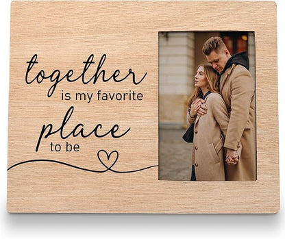 Engagement Picture Frame 8x10, Wedding Photo Frame, Engagement Gifts for Couple, Engaged Gift for Newly Engaged, Wedding Gifts for Him Her, Together is My Favorite Place Photo Frame 5x7