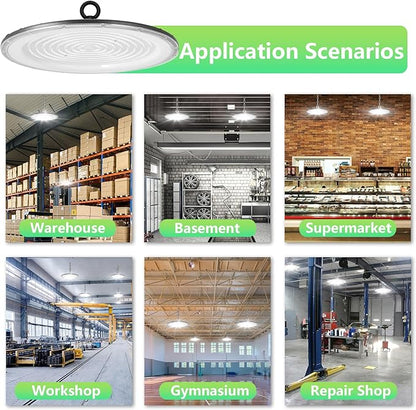 UFO LED High Bay Light:500W 50000LM LED Shop Light Without Plug, 6000-6500K Daylight Bay Lighting, IP65 Waterproof Industrial UFO Light for Barn/Garage/Commercial Warehouse(20 Pack)
