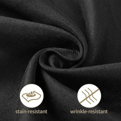 25pcs Polyester Cloth Napkins - 17 x 17 inch Black Dinner Washable Napkins with Hemmed Edges for Restaurant/Wed(25,Black)