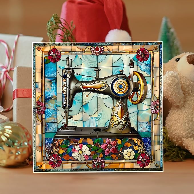 FLAGWIX Christmas Sewing Gifts for Women - Acrylic Christmas Ornaments 2025 for Tree Decorations - Sewing Machine Ornament, Quilting Gifts for Quilters Sewers Mom Grandma Friend Sister