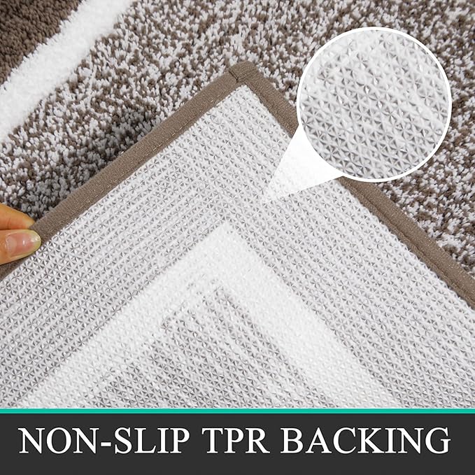Pauwer Bathroom Rugs Sets 2 Piece, Non Slip Bath Mats for Bathroom, Absorbent Bath Rugs Floor Mat, Machine Washable Shower Rugs for Bath Floor, Tub and Shower