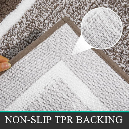 Pauwer Bathroom Rugs Sets 2 Piece, Non Slip Bath Mats for Bathroom, Absorbent Bath Rugs Floor Mat, Machine Washable Shower Rugs for Bath Floor, Tub and Shower