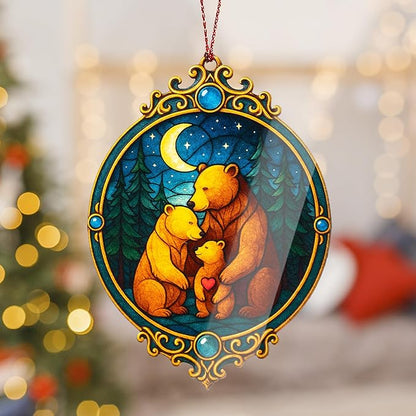 Family3 Christmas Family of Three Ornament - Bear Family Ornament – Bear Ornaments Christmas Ornament 2025– White Elephant Gifts - Xmas Tree Funny Decoration