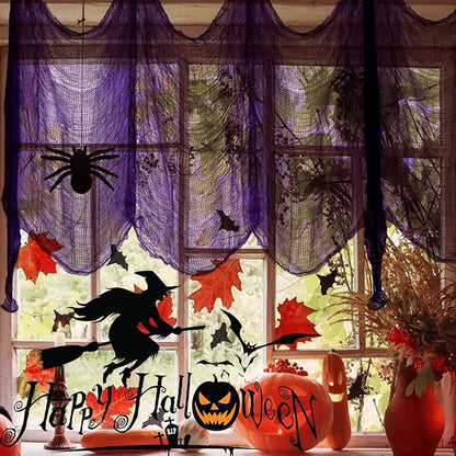 ZeeDix 6 Pack Halloween Creepy Cloth 30 x 75 Inch Halloween Decoration Spooky Scary Gauze Cloth for Party Supplies Outdoor Yard Home Doorways(6 Colors)