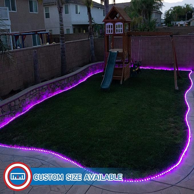 Russell Decor 50ft/15m Led Rope Lights Lamps Kit Indoor Outdoor Decorative Lighting for Party Wedding Valentine's Day Backyard Patio Deck Bright Flexible String Tube Lights Waterproof- Pink