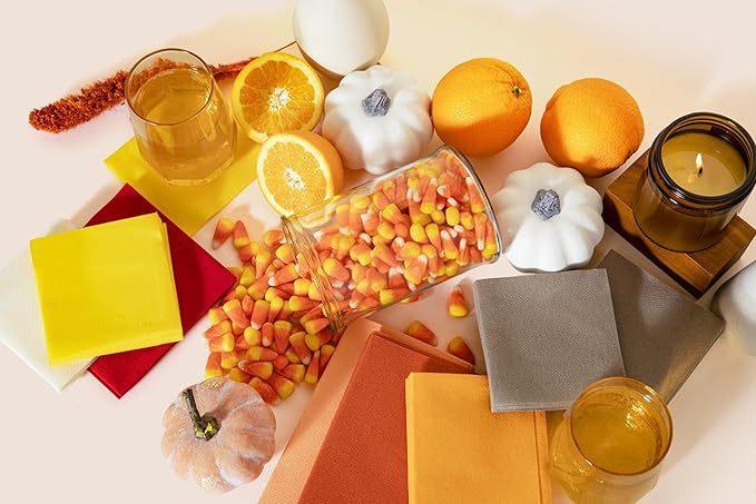 AMERICAN HOMESTEAD Terracotta Cocktail Napkins - Premium 4.75"x4.75" Disposable Linen-Like Beverage Napkins - Bulk Square Party Bar Serviettes for Weddings, Parties, Events, and Daily Use - 100 Count