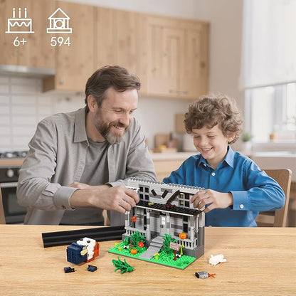 Halloween Movie Building Set – Horror House & Figure, Toy Building Blocks Compatible with Lego, Collectible Gift for Horror Fans & Adults, Creative DIY Display Toy