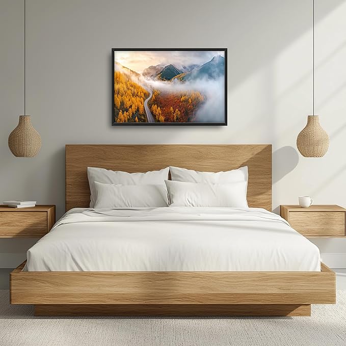 Mountain Large Wall Art Framed Wall Decor for Living Room, Mountains Forest Pictures Oversized Canvas Print Painting Modern Extra Large Framed Artwork for Bedroom Office Home Decor 36"x24"