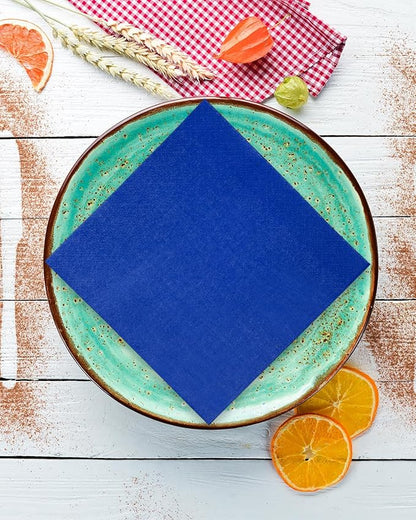 Klein Blue Cocktail Napkins 5 * 5inch disposable Beverage Napkin paper for Cocktail, Wedding, Dinner，Birthday Party Dessert Wine Paper Napkins（ 120 Count）