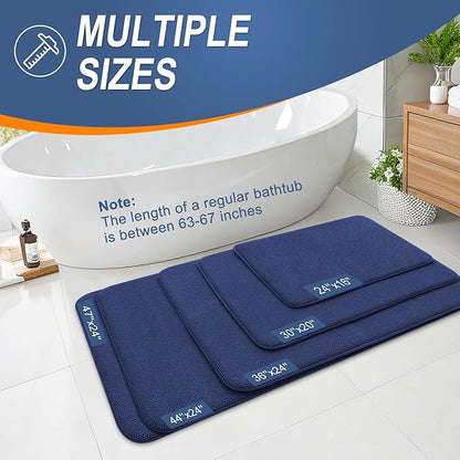 OLANLY Thick Memory Foam Bath Mat Rug 30x20, Extra Soft Absorbent Bathroom Rug, Quick Dry Bath Mats, Non-Slip, Machine Washable Carpet, Tub and Shower, Home Decor Accessories, Twilight Sapphire