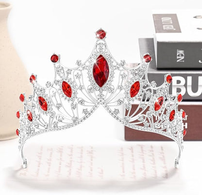 TAROSE Silver Tiaras for Women and Girls, Crystal Gold Crowns for Women, Hair Accessories for Bride/Halloween/Prom/Birthday