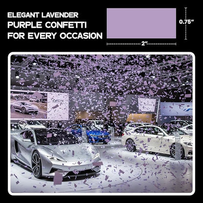 Ultimate Confetti, Lavender Purple Biodegradable Confetti - Rectangular Flame-Resistant and Slow-Falling Tissue Paper Confetti for Cannon and Launcher use – Best for Celebrations - 1 lb, 16 oz