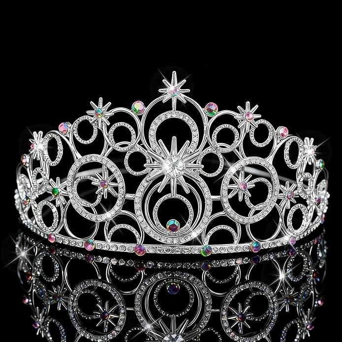 Stellar Crown for Women & Princess Tiaras, Wicth Merch Hat Accessories for Halloween, Bubble Headpiece for Women Party Dress Outfits