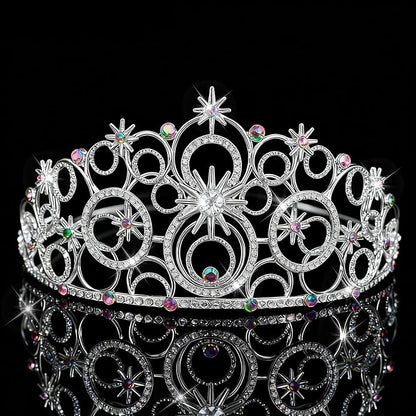 Stellar Crown for Women & Princess Tiaras, Wicth Merch Hat Accessories for Halloween, Bubble Headpiece for Women Party Dress Outfits