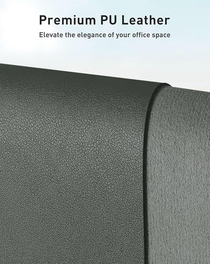 Aothia Faux Leather Desk Mat - Large Mouse Pad, Non-Slip PU Leather Blotter, Waterproof Writing Surface for Office and Home (Jungle Green, 40" x 24")