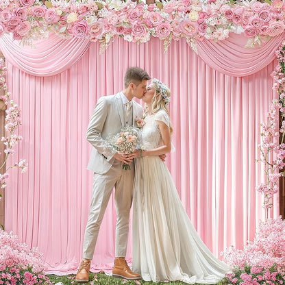 8 x 10 ft Baby Pink Backdrop Curtains Photo Background Panels Wrinkle Free Drapes for Backdrop Soft Long Curtains for Backdrop Decoration Princess Birthday Parties Wedding Bridal Shower